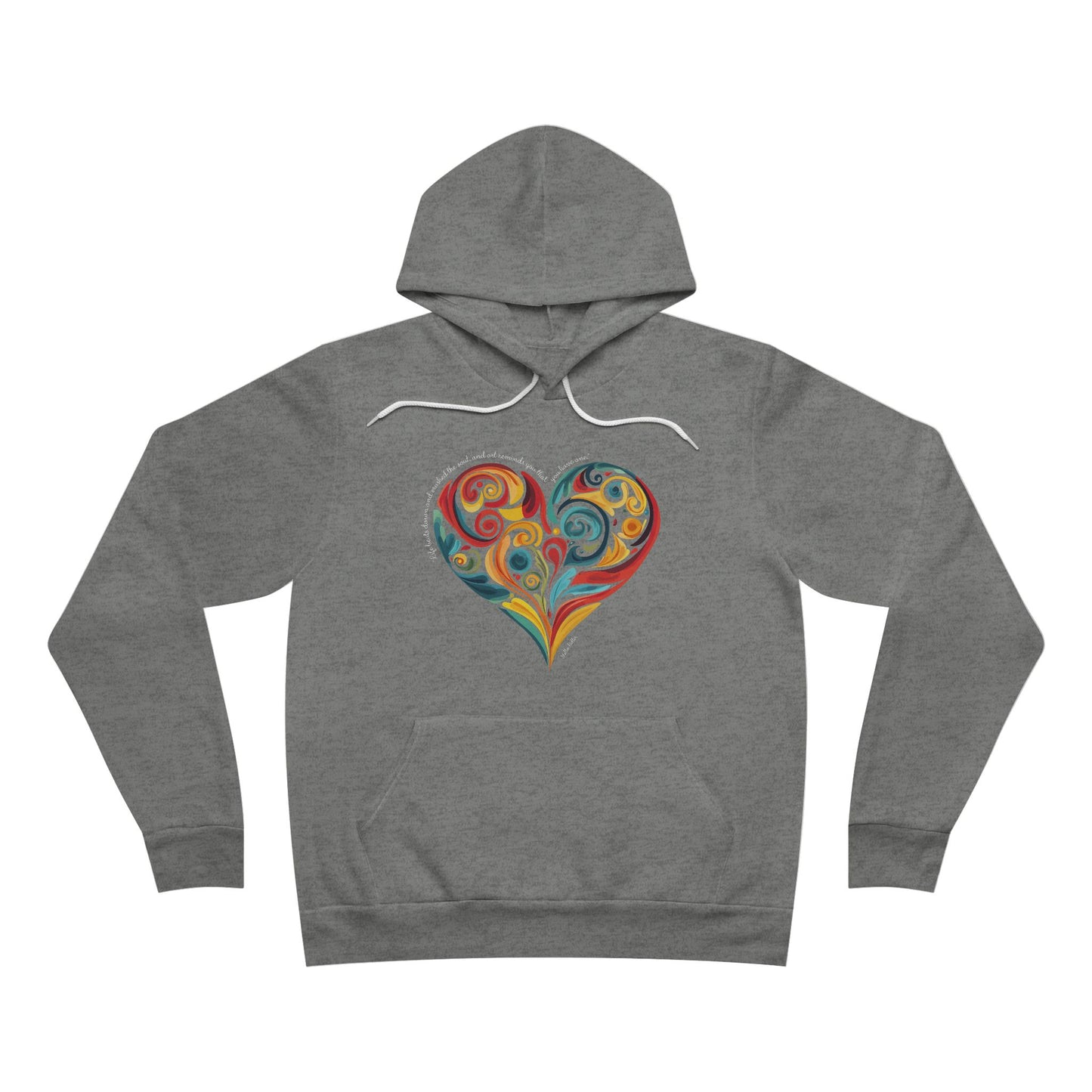 “Life Beats Down… Art Lifts Up” – Inspirational Unisex Fleece Hoodie | Wrap yourself in warmth, comfort, and creativity.
