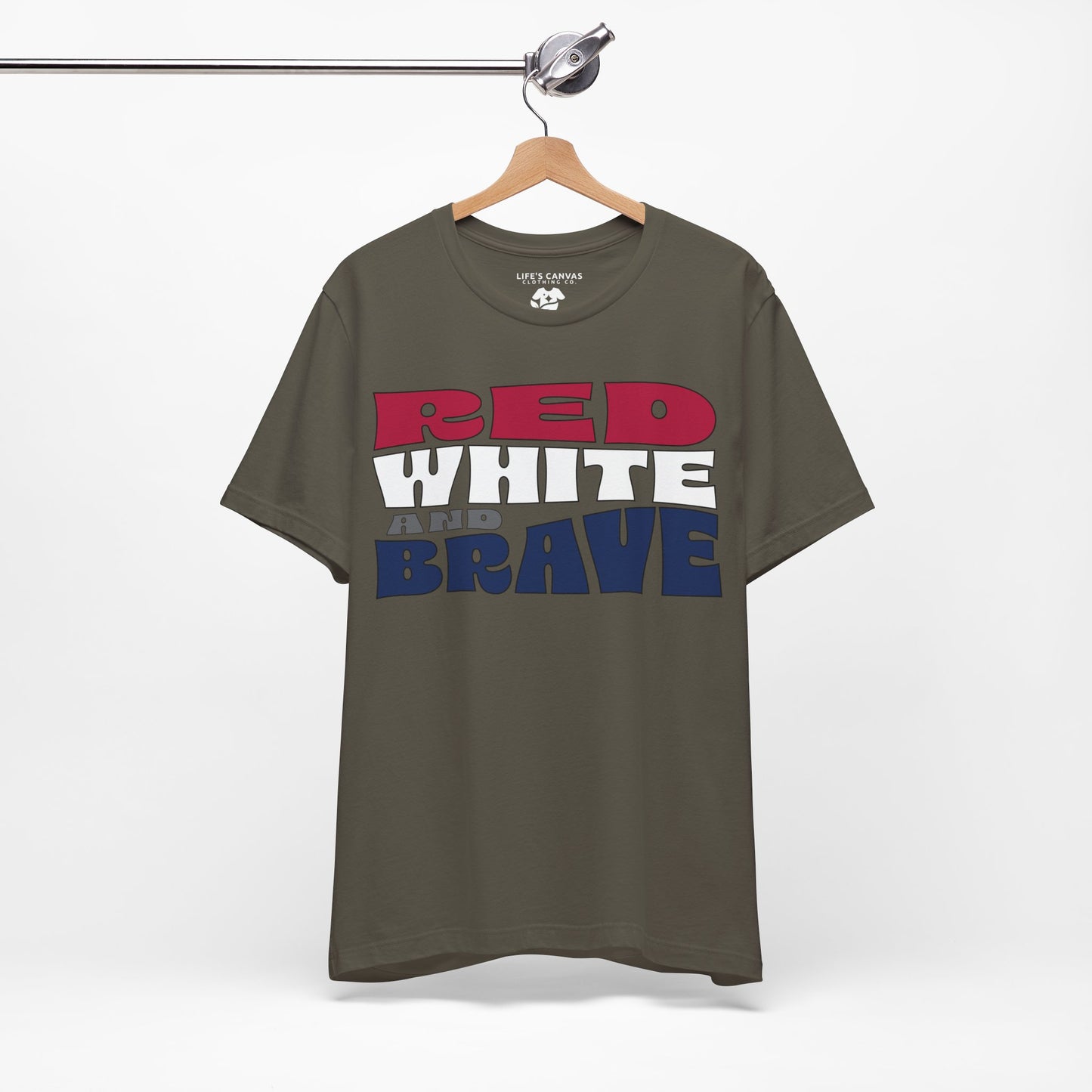 Red, White, and Brave – Unisex T-Shirt | FOR THOSE WHO STAND TALL, PROUD, AND FREE