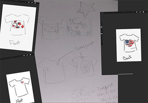 Behind the Scenes of Our Family-Sketched 4th of July Tees