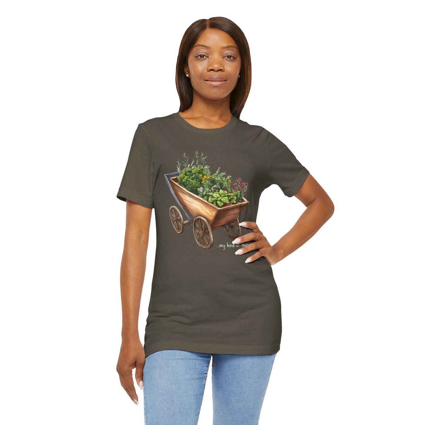 "My Kind of Therapy" Wheelbarrow Garden - Unisex T-Shirt [PLANTING GOOD VIBES EVERYWHERE]