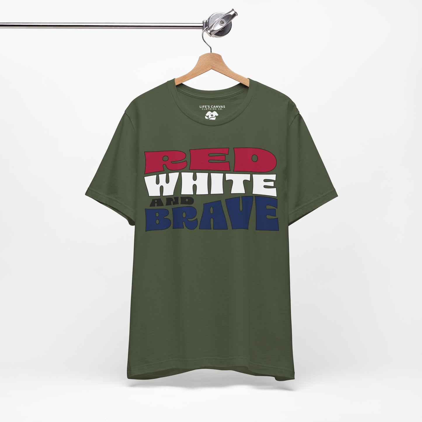 Red, White, and Brave – Unisex T-Shirt | FOR THOSE WHO STAND TALL, PROUD, AND FREE
