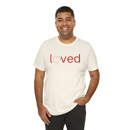 “Loved” Unisex T-Shirt with Heart-Shaped Line Art [FOLLOW YOUR HEART!]
