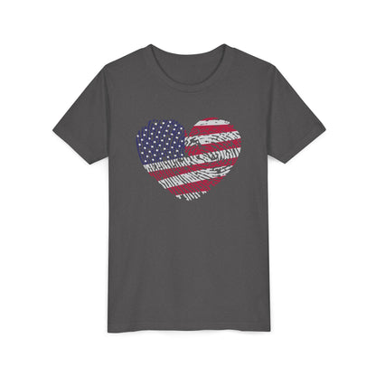 Thumbprint Heart – Youth T-Shirt | A LITTLE HEART WITH BIG PATRIOTIC PRIDE
