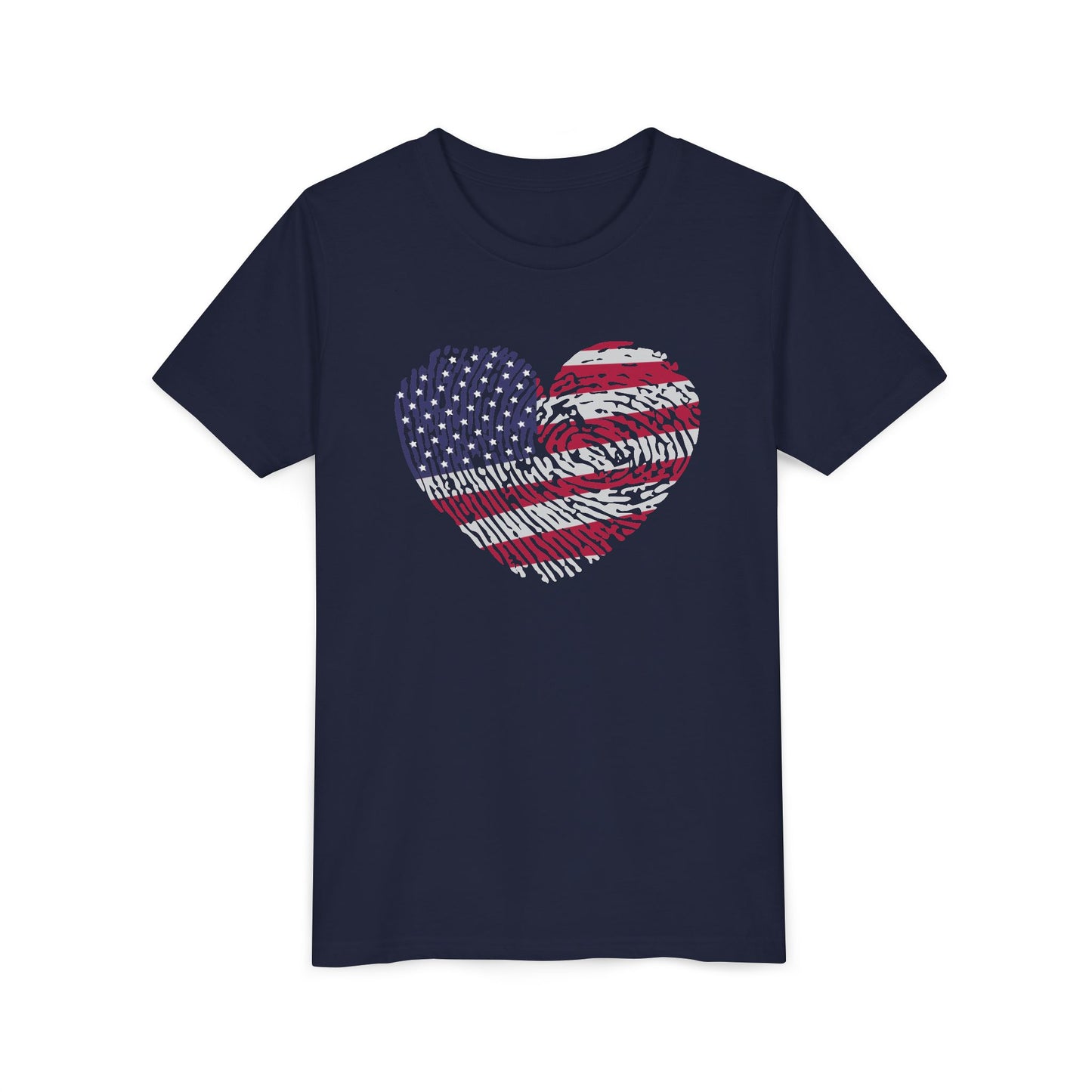Thumbprint Heart – Youth T-Shirt | A LITTLE HEART WITH BIG PATRIOTIC PRIDE