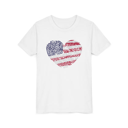 Thumbprint Heart – Youth T-Shirt | A LITTLE HEART WITH BIG PATRIOTIC PRIDE