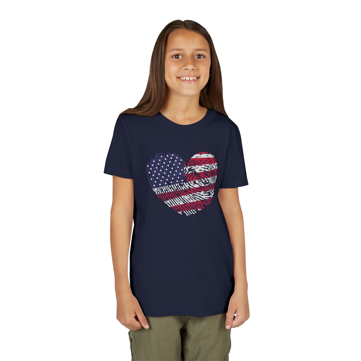 Thumbprint Heart – Youth T-Shirt | A LITTLE HEART WITH BIG PATRIOTIC PRIDE