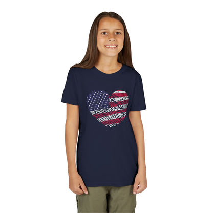 Thumbprint Heart – Youth T-Shirt | A LITTLE HEART WITH BIG PATRIOTIC PRIDE