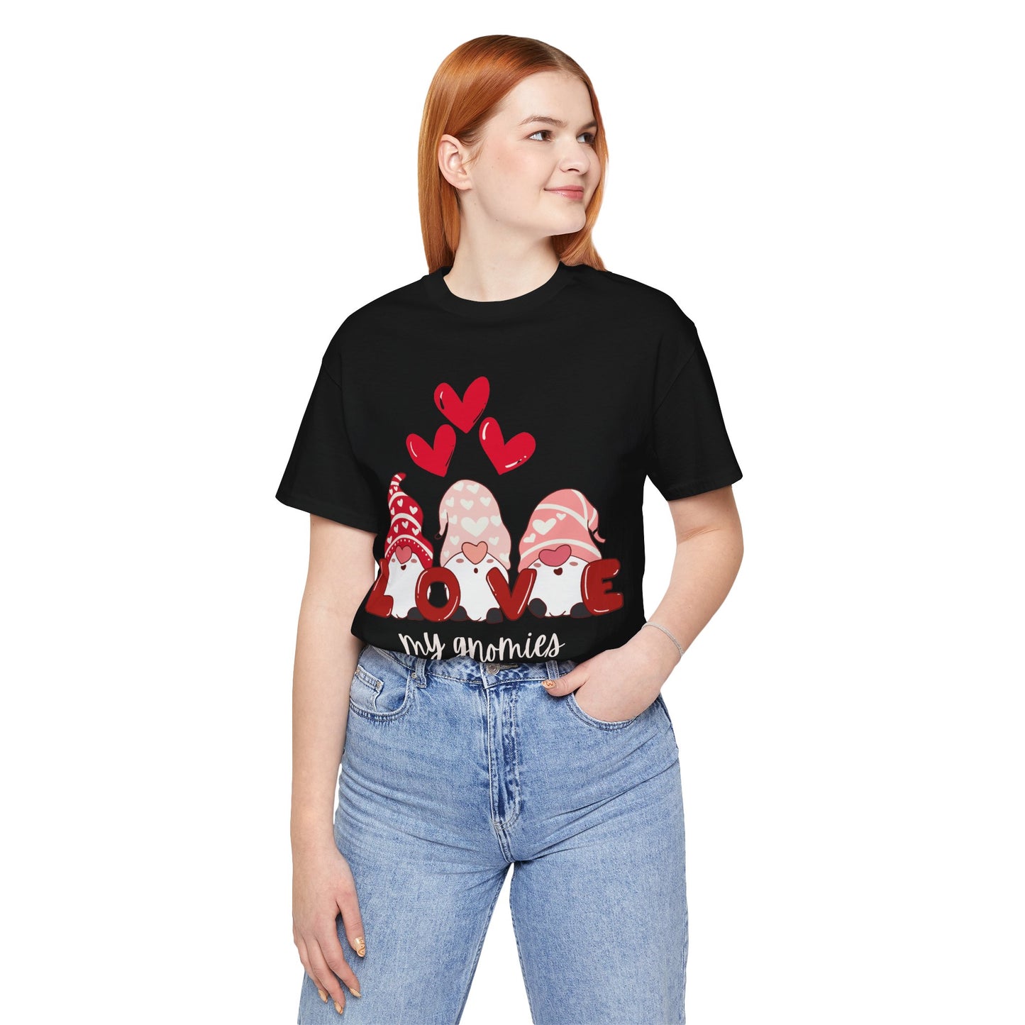 “Love My Gnomes” Unisex T-Shirt with Valentine’s Gnome Trio [GNOME SWEET GNOME!]