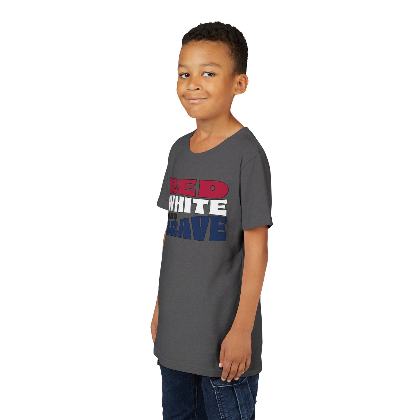 Red, White, and Brave – Youth T-Shirt | FOR THE KIDS WHO LEAD WITH HEART