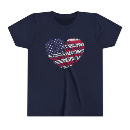 Thumbprint Heart – Youth T-Shirt | A LITTLE HEART WITH BIG PATRIOTIC PRIDE