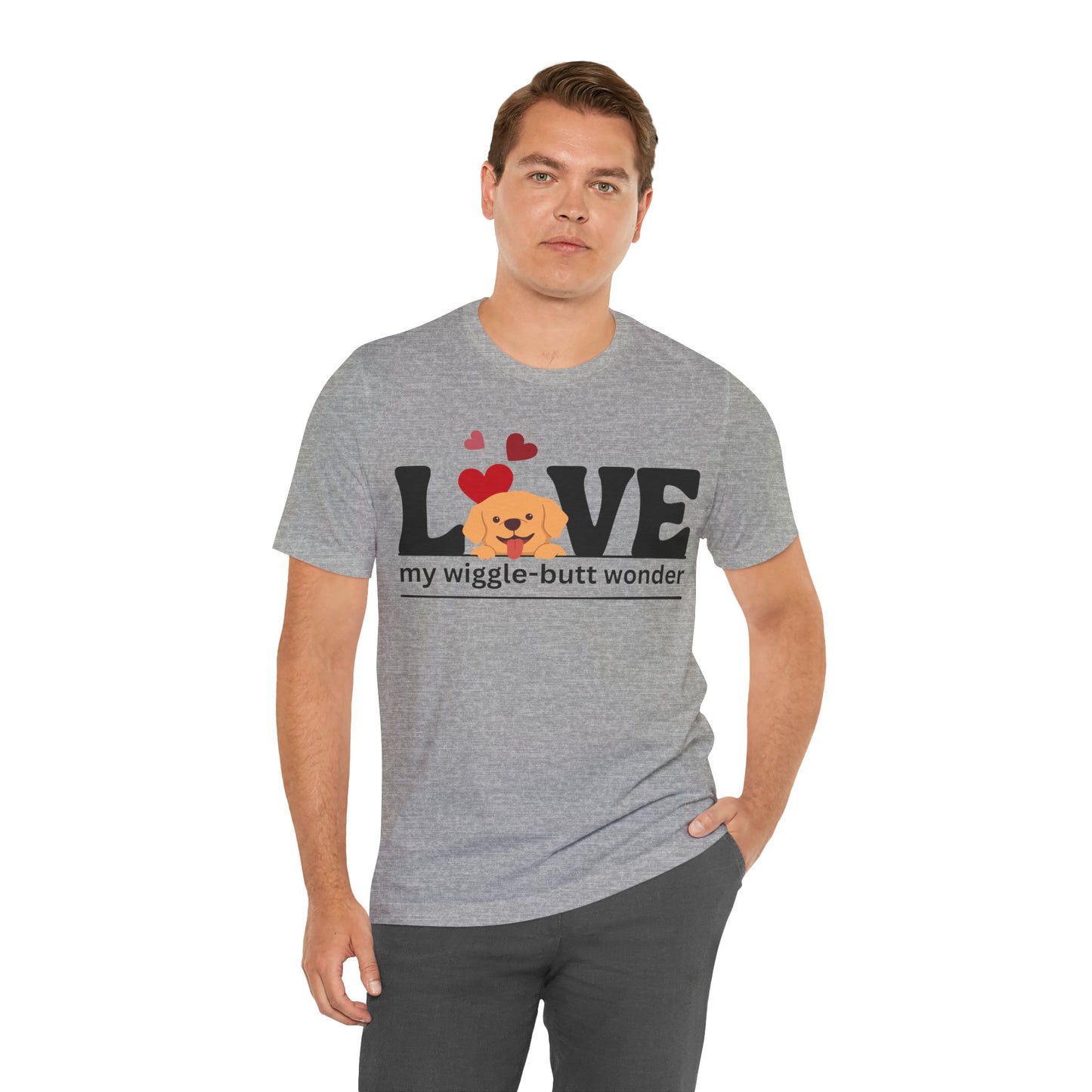 “L[Golden Puppy]ve My Wiggle-Butt Wonder” Unisex T-Shirt [PUPPY LOVE PERFECTION!]