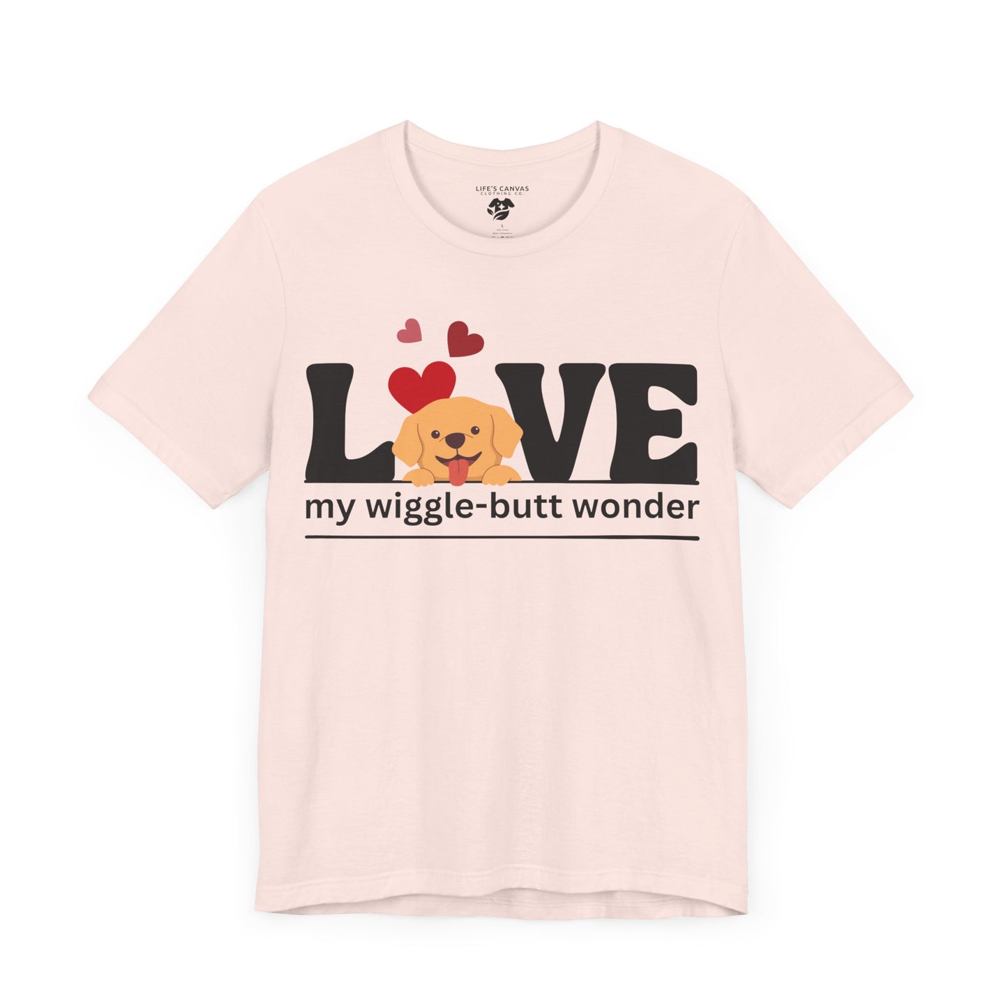 “L[Golden Puppy]ve My Wiggle-Butt Wonder” Unisex T-Shirt [PUPPY LOVE PERFECTION!]