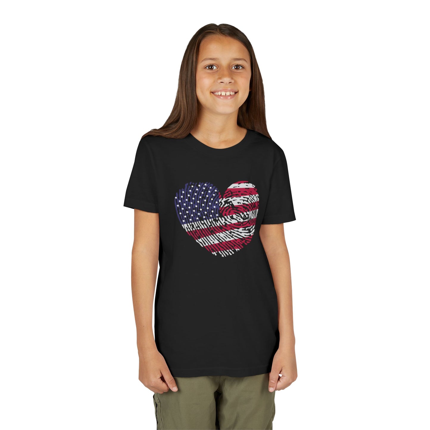 Thumbprint Heart – Youth T-Shirt | A LITTLE HEART WITH BIG PATRIOTIC PRIDE