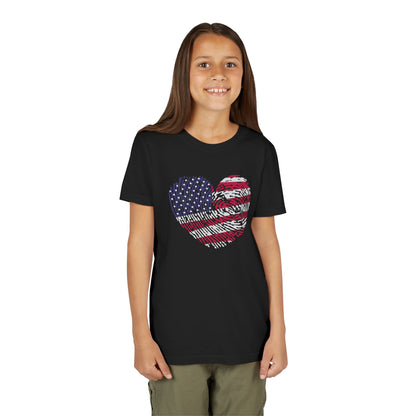Thumbprint Heart – Youth T-Shirt | A LITTLE HEART WITH BIG PATRIOTIC PRIDE