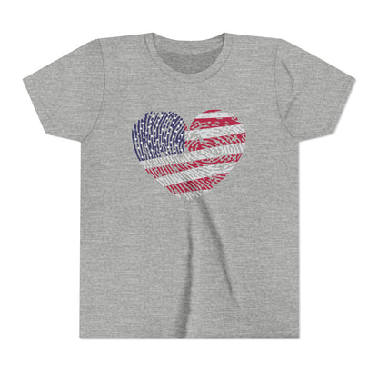 Thumbprint Heart – Youth T-Shirt | A LITTLE HEART WITH BIG PATRIOTIC PRIDE