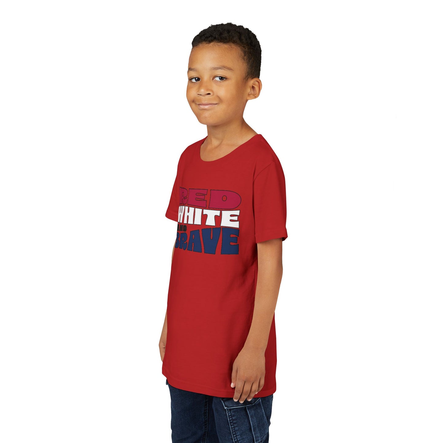 Red, White, and Brave – Youth T-Shirt | FOR THE KIDS WHO LEAD WITH HEART
