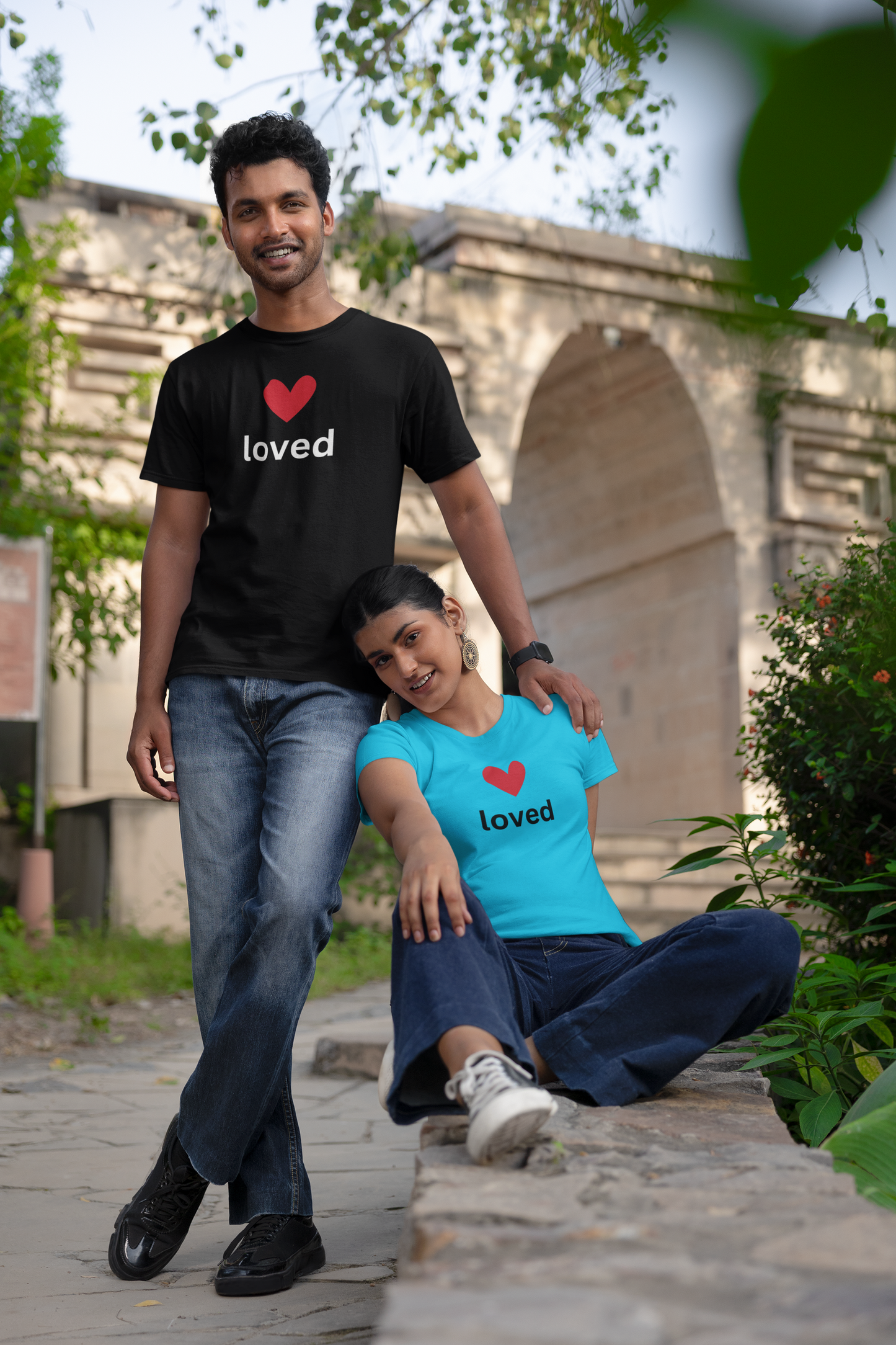 “Loved” Unisex T-Shirt with Red Heart Above [A HEARTFULL REMINDER YOU ARE LOVED!]