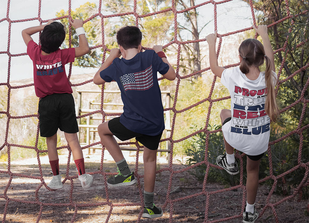 Proud and True in Red, White & Blue – Youth T-Shirt | FOR THE KIDS WHO LIVE LOUD AND LOVE BIG