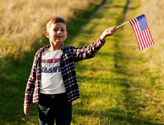 Red, White, and Brave – Youth T-Shirt | FOR THE KIDS WHO LEAD WITH HEART
