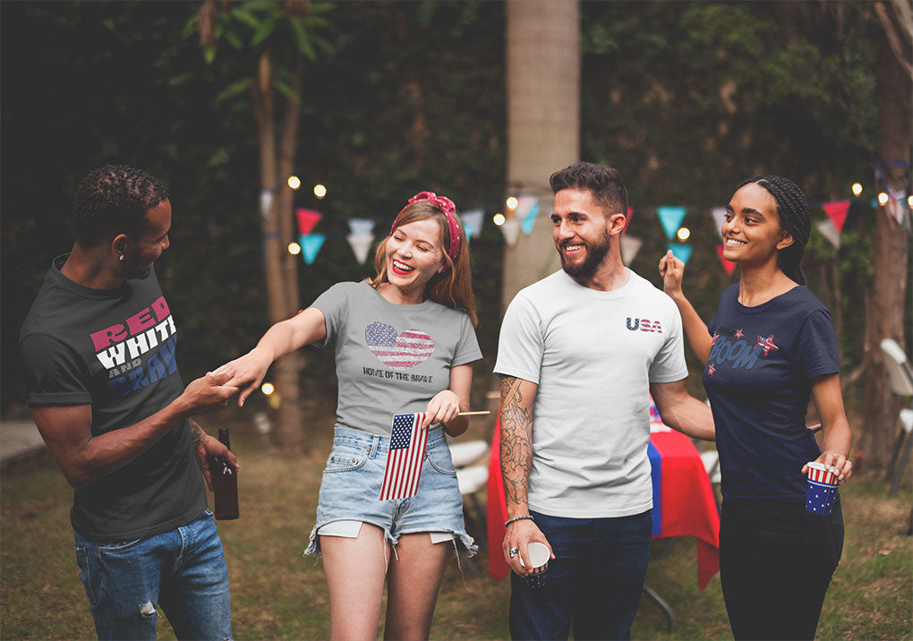 Home of the Brave – Thumbprint Heart Edition – Unisex T-Shirt | FOR THOSE WHO WEAR THEIR HEART AND HOMELAND PROUDLY