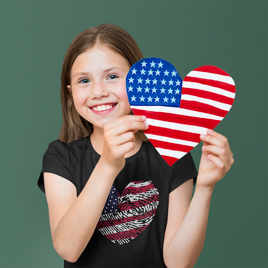 Thumbprint Heart – Youth T-Shirt | A LITTLE HEART WITH BIG PATRIOTIC PRIDE