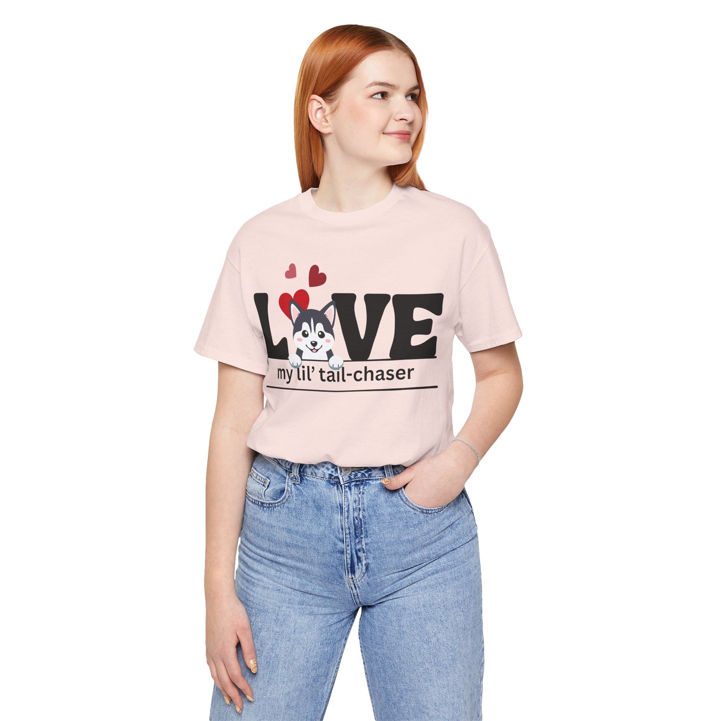 "L[Husky]VE - Lil' Tail Chaser" Unisex T-Shirt [FOR THE PUPPY-LOVING HEARTS]