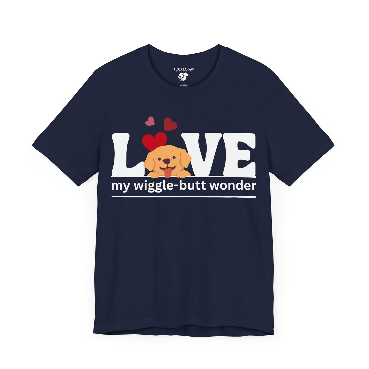 “L[Golden Puppy]ve My Wiggle-Butt Wonder” Unisex T-Shirt [PUPPY LOVE PERFECTION!]