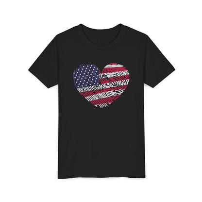 Thumbprint Heart – Youth T-Shirt | A LITTLE HEART WITH BIG PATRIOTIC PRIDE