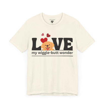 “L[Golden Puppy]ve My Wiggle-Butt Wonder” Unisex T-Shirt [PUPPY LOVE PERFECTION!]