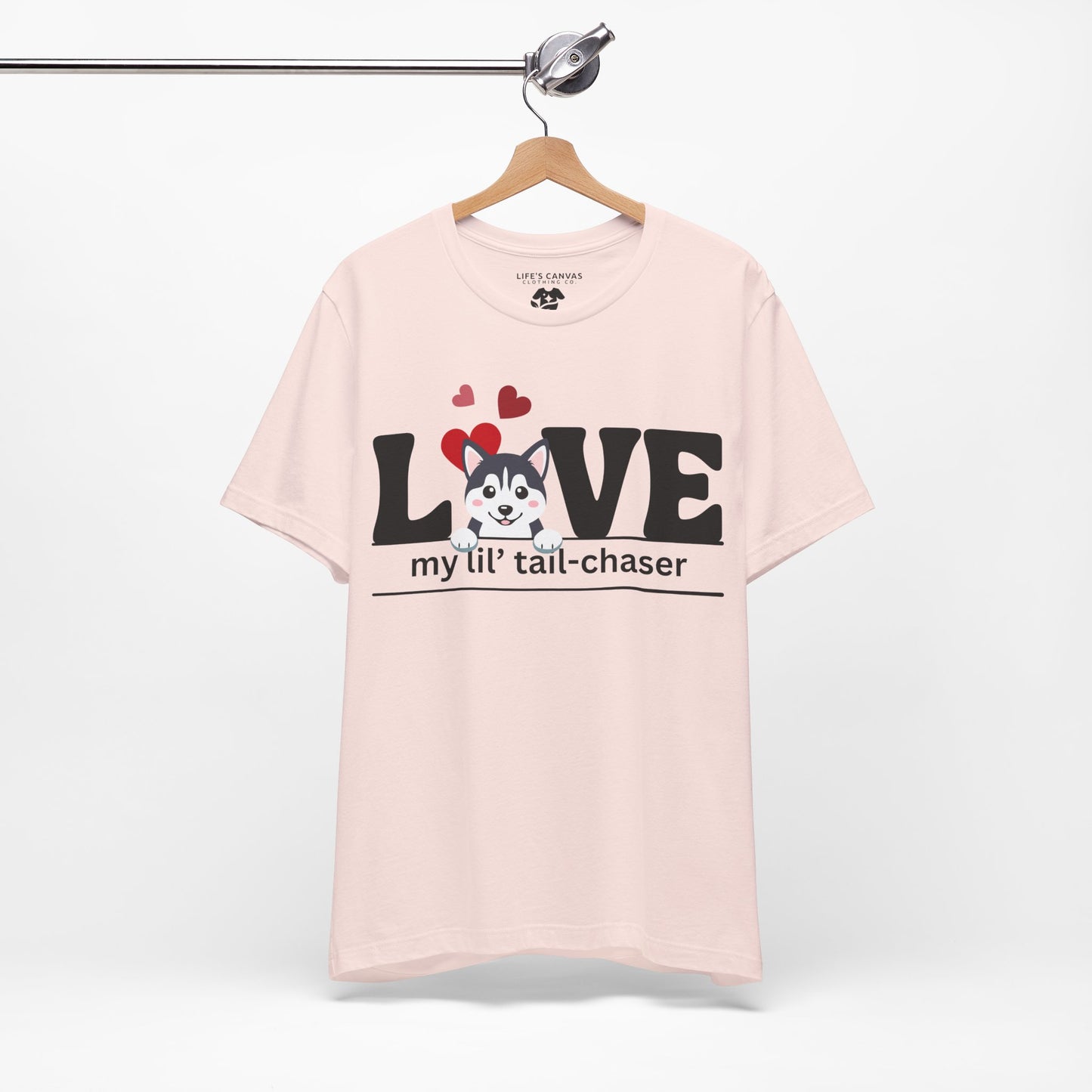 "L[Husky]VE - Lil' Tail Chaser" Unisex T-Shirt [FOR THE PUPPY-LOVING HEARTS]