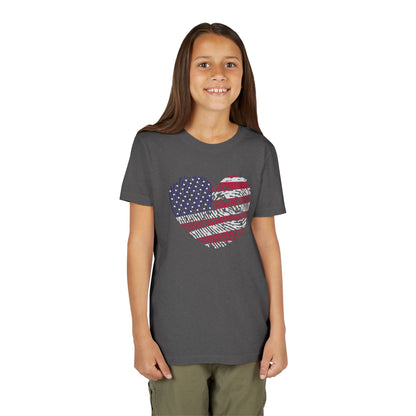Thumbprint Heart – Youth T-Shirt | A LITTLE HEART WITH BIG PATRIOTIC PRIDE