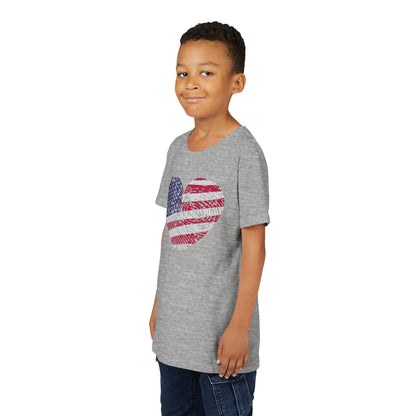 Thumbprint Heart – Youth T-Shirt | A LITTLE HEART WITH BIG PATRIOTIC PRIDE