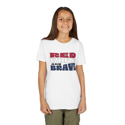 Red, White, and Brave – Youth T-Shirt | FOR THE KIDS WHO LEAD WITH HEART