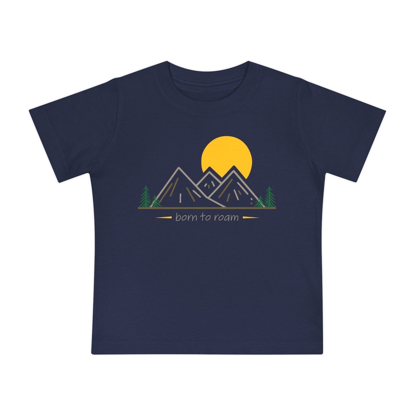 Navy baby t-shirt Born to Roam 
