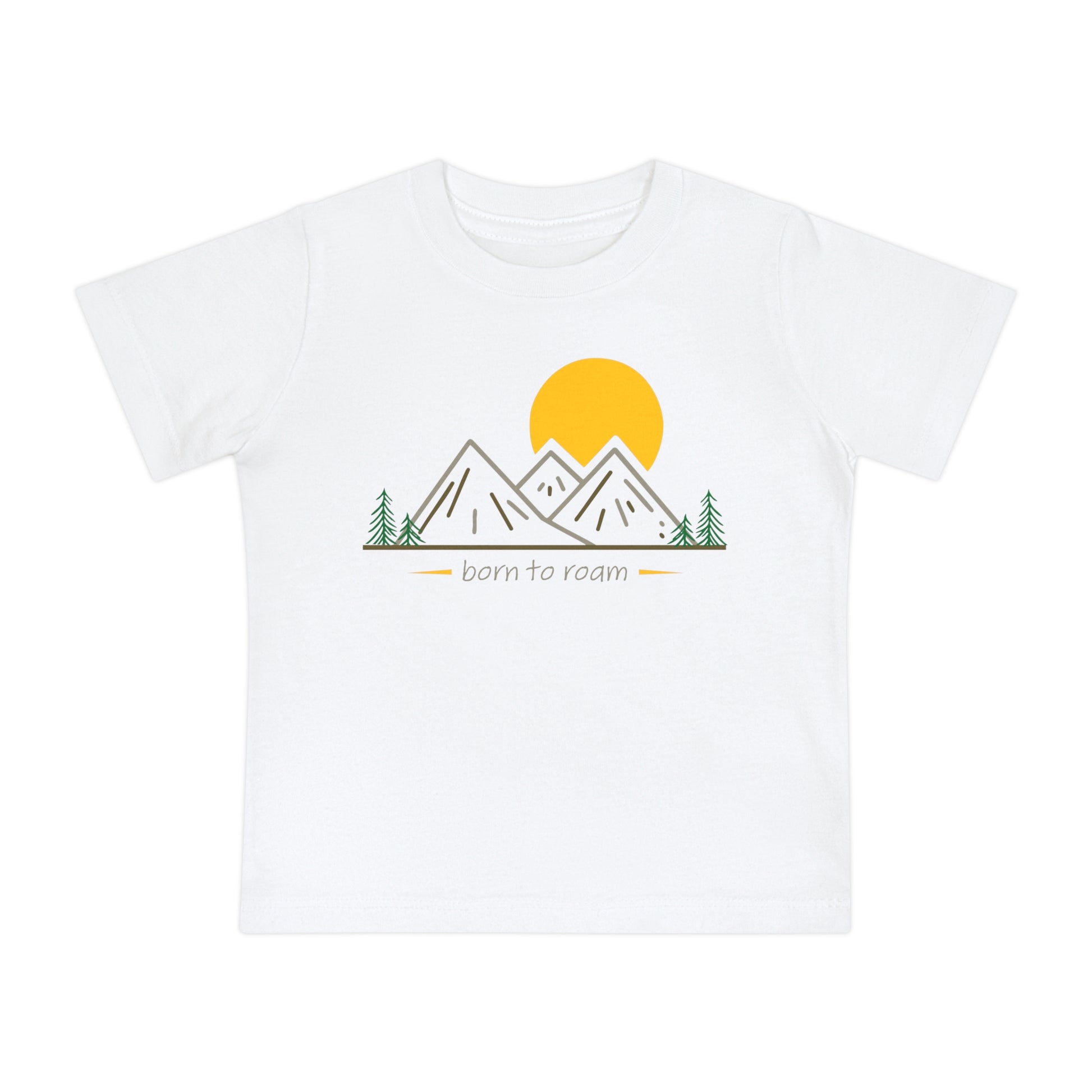 White baby t-shirt Born to Roam 