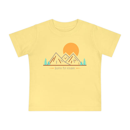 Yellow baby t-shirt Born to Roam 