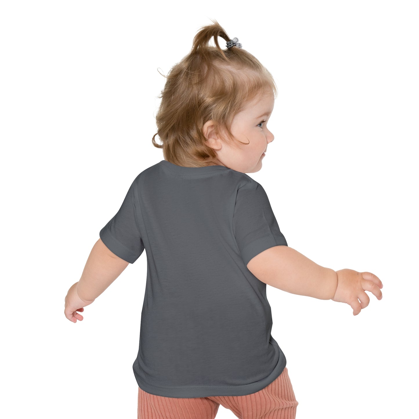Back pose of baby wearing t-shirt-Asphalt