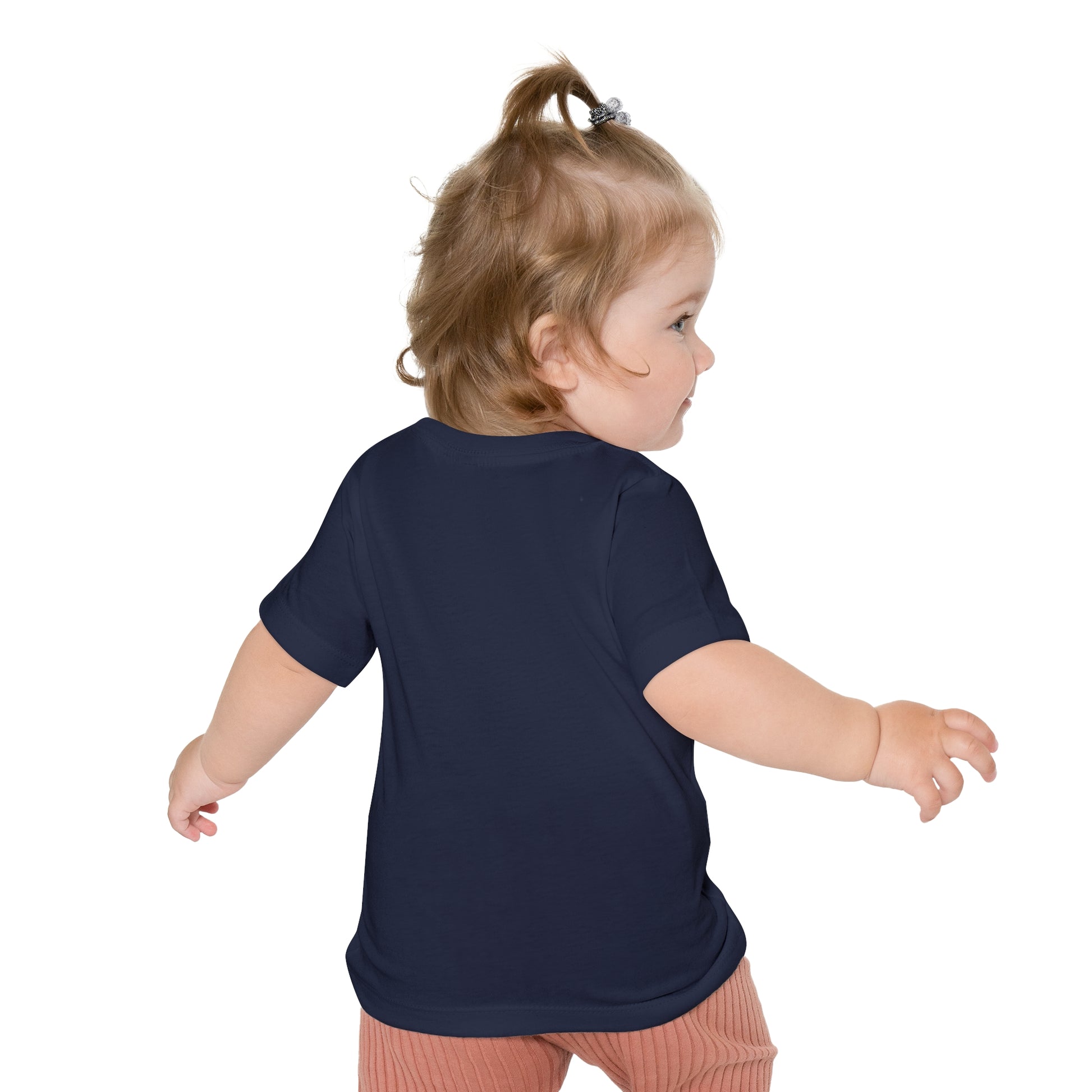 Back pose of baby wearing t-shirt-Navy