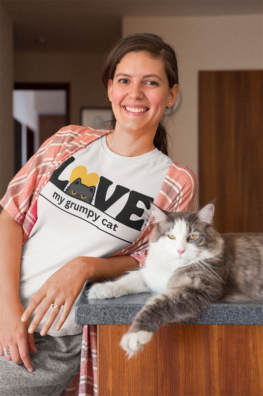 Cute grumpy cat tee for pet parents