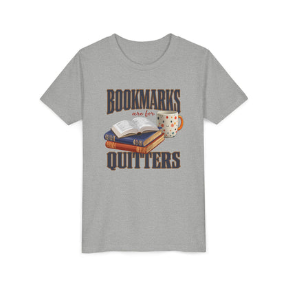 Flat- Athletic Heather “Bookmarks Are for Quitters” t-shirt