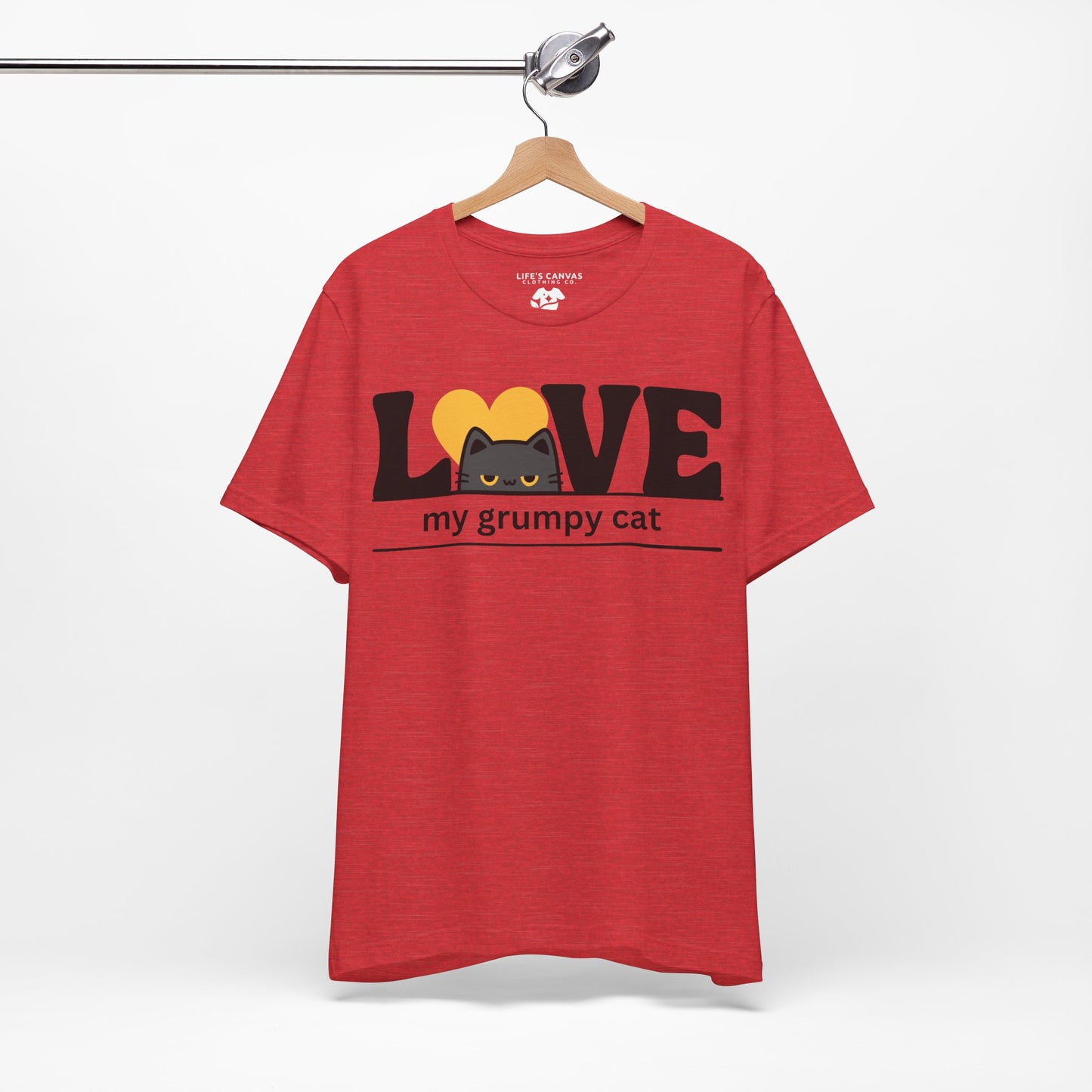 Love my grumpy cat graphic t-shirt in Heather Red