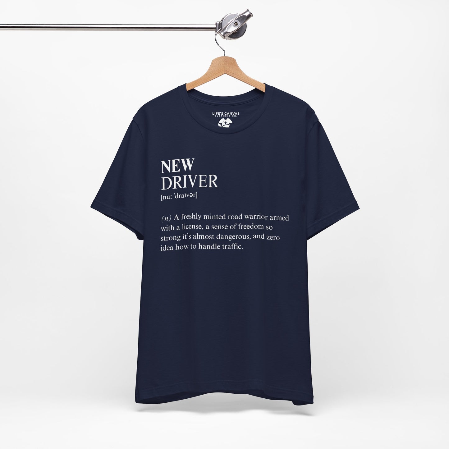Navy new driver definition shirt.