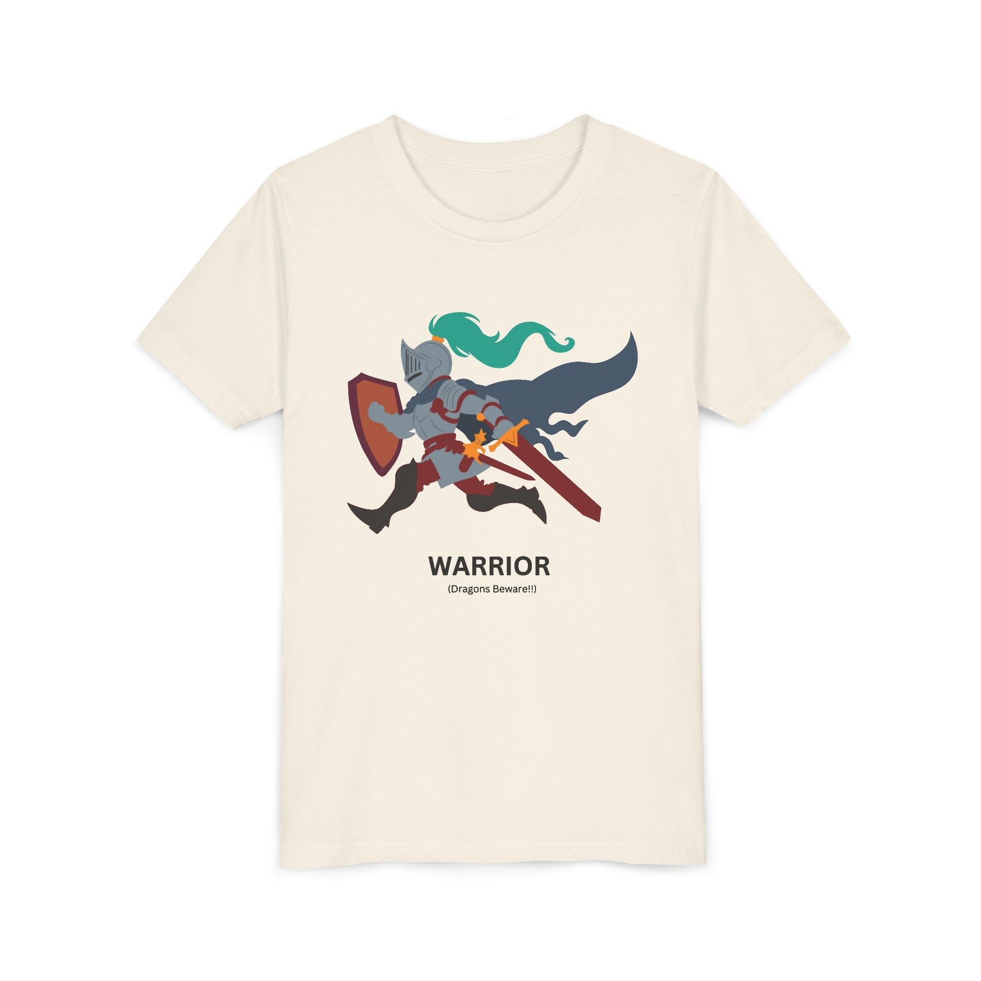 Warrior (Dragons Beware) graphic natural tee - flat