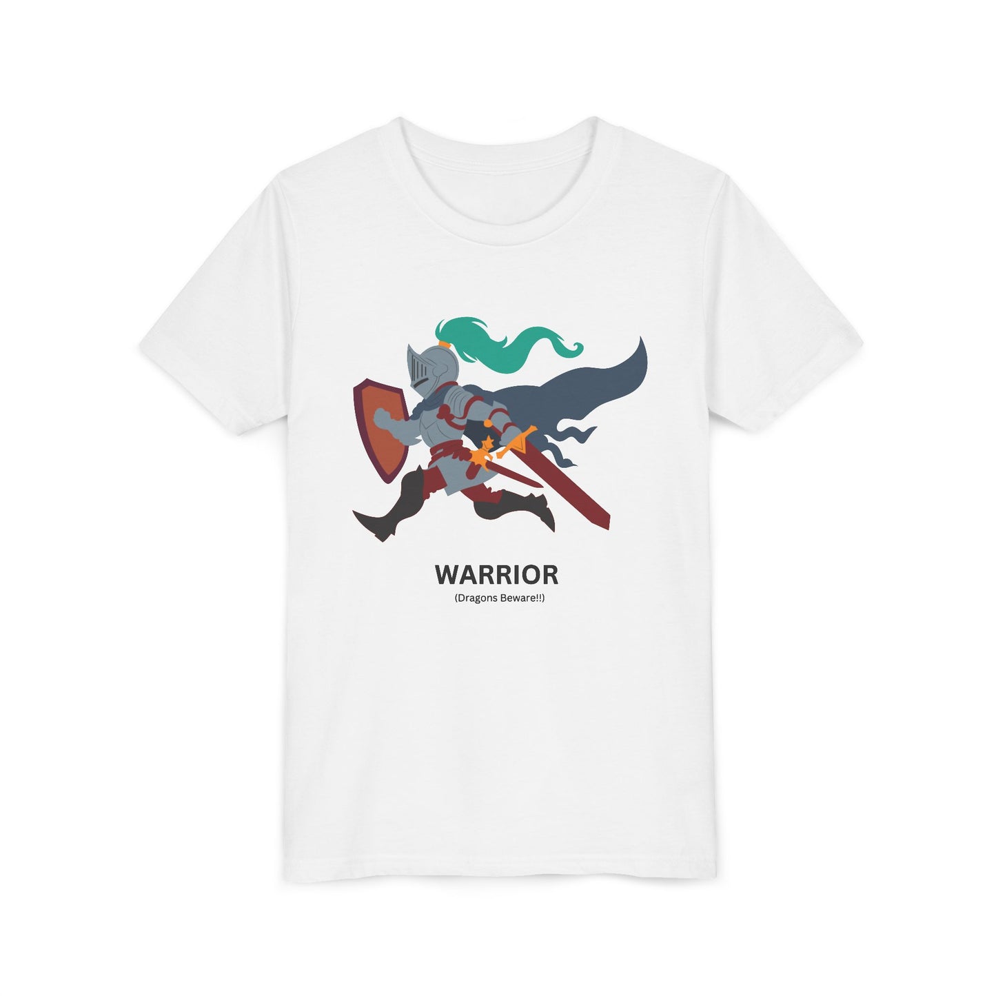 Warrior (Dragons Beware) graphic white tee - flat