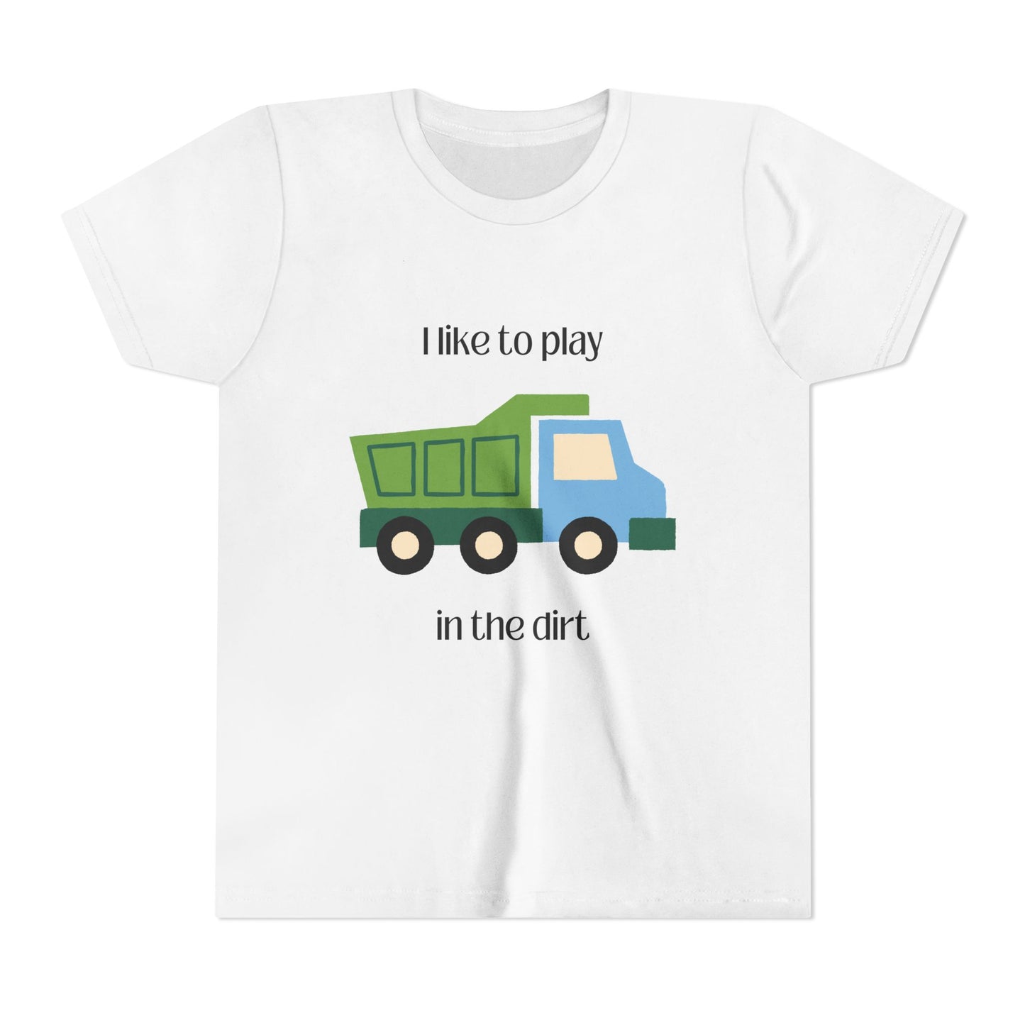 White I like to play in the dirt t-shirt - flat
