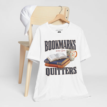 White Unisex book lover t-shirt on hanger