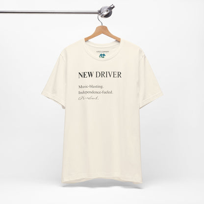 new driver unisex t-shirt on hanger- natural