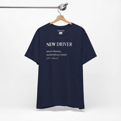 new driver unisex t-shirt on hanger- navy