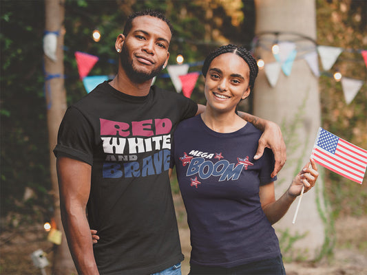 Red, White, and Brave – Unisex T-Shirt | FOR THOSE WHO STAND TALL, PROUD, AND FREE